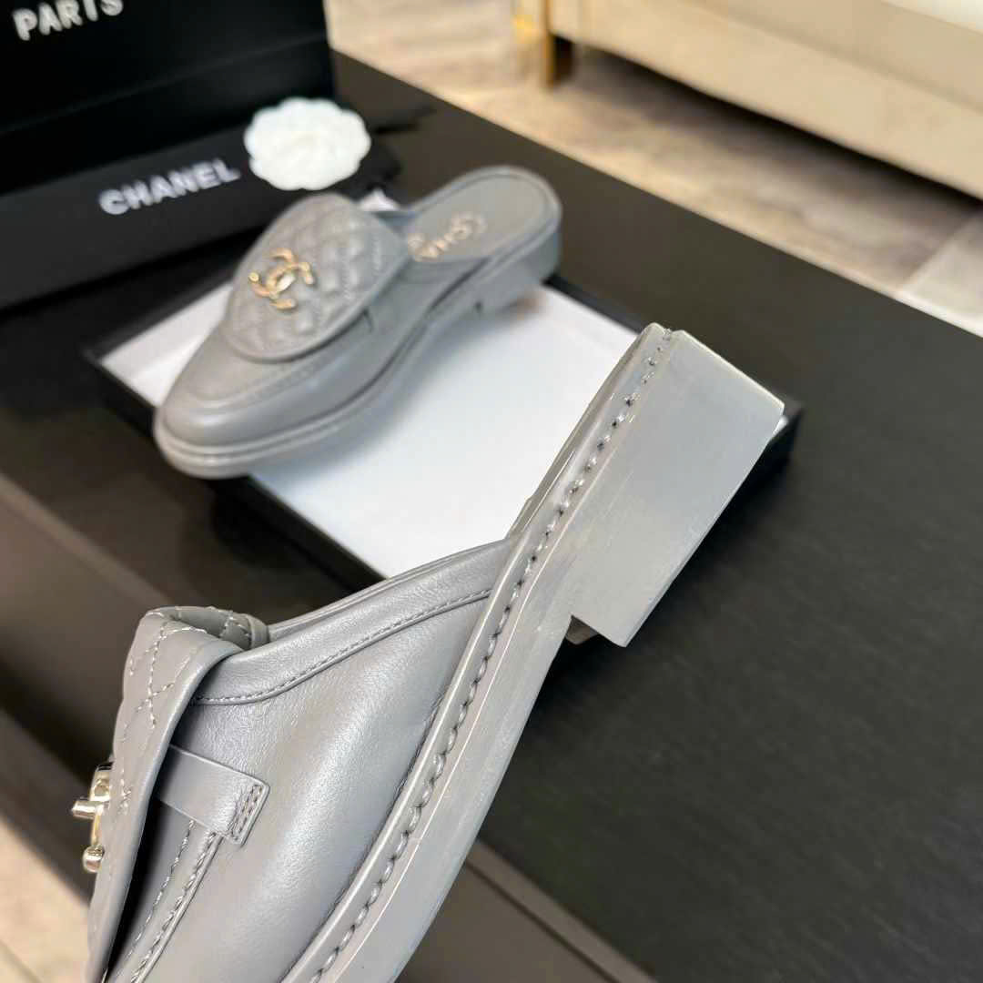 (1:1 replica) Chanel C Buckle Open Back Shoes