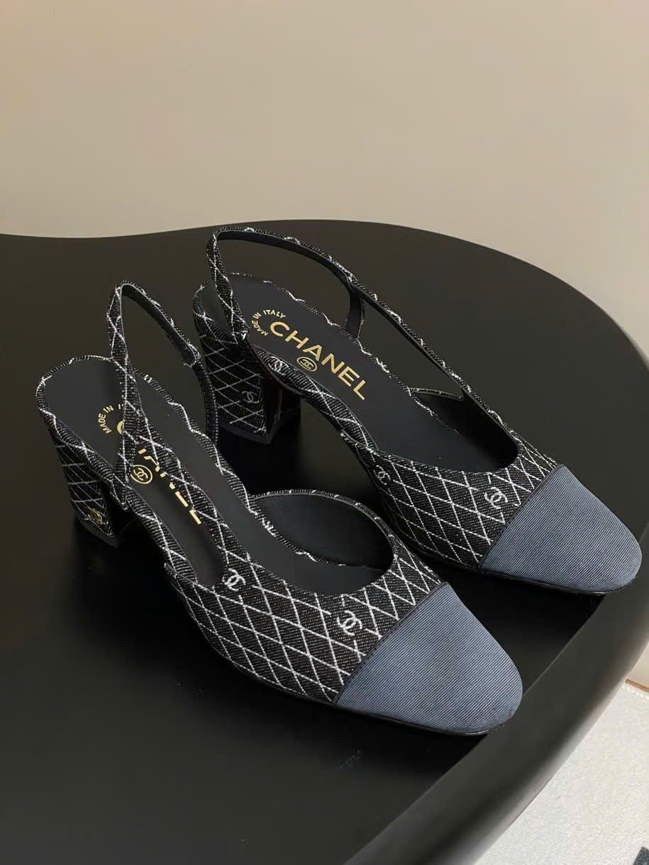 (1:1 replica) Chanel C-Logo Slingback Shoes