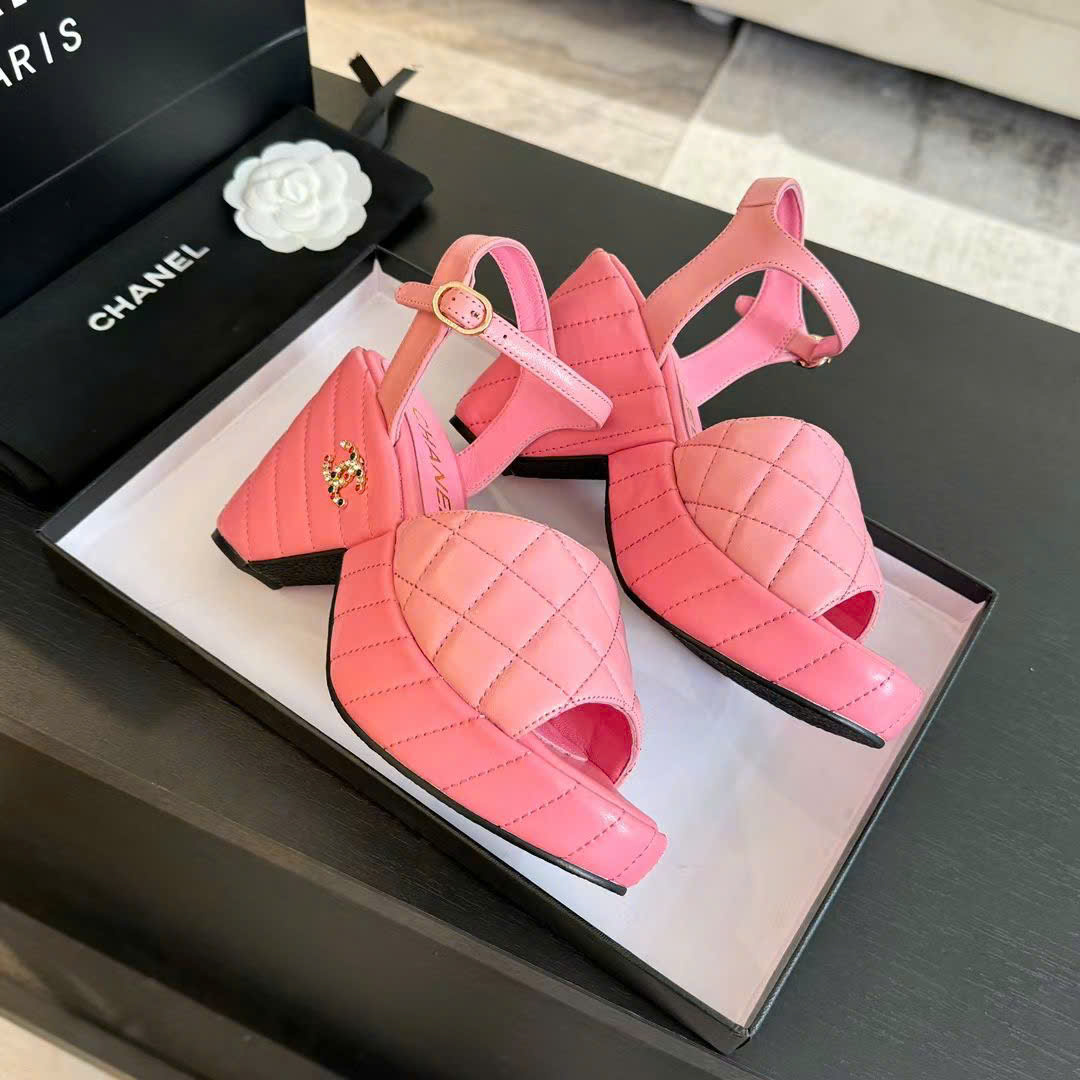 (1:1 replica) Chanel Wedge Rope Diamond Sandals 8cm