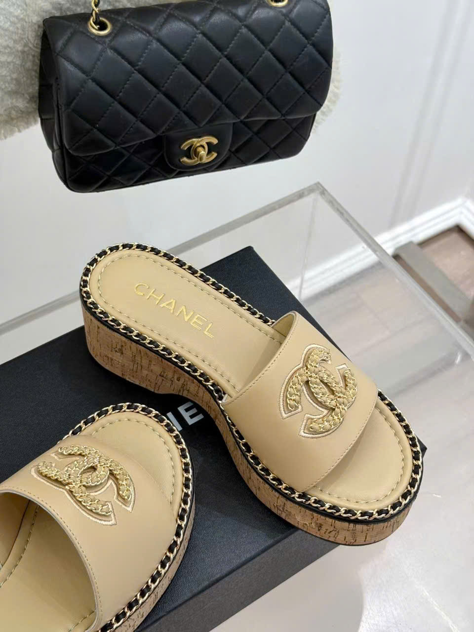 (1:1 replica) Chanel C Logo Women s Wedge Sandals New Arrival