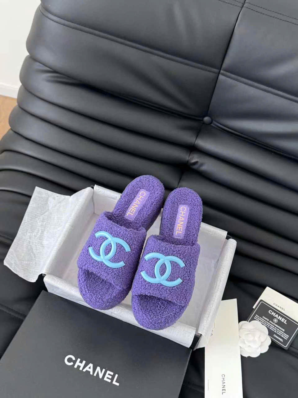 (1:1 replica) Chanel Wool Wedges Sandals
