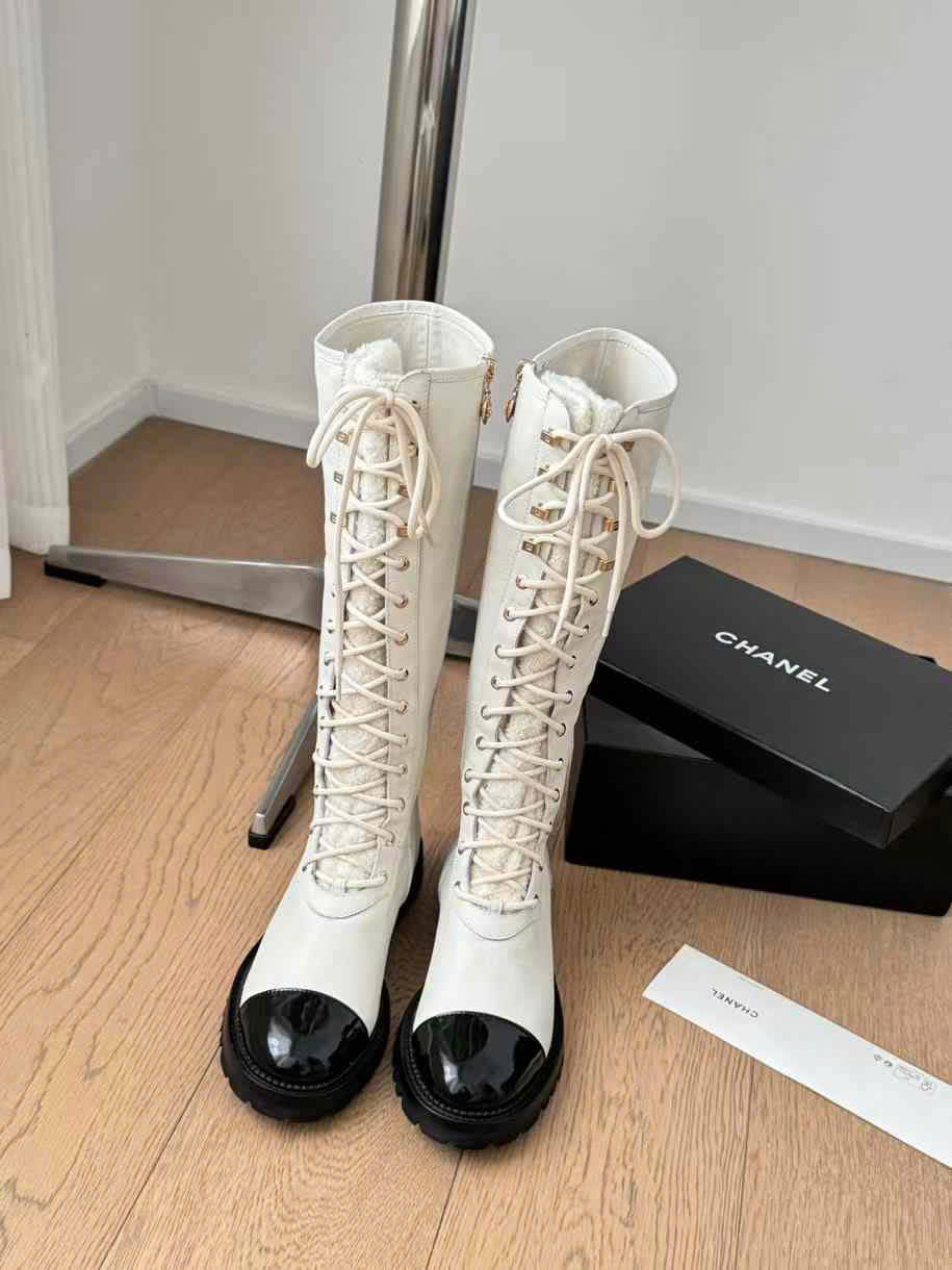 (1:1 replica) Chanel Leather Zipper Boots