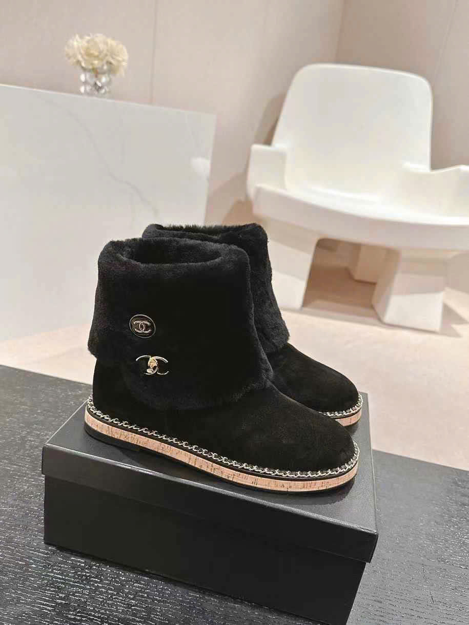 (1:1 replica) Chanel Suede Leather Women s Snow Boots