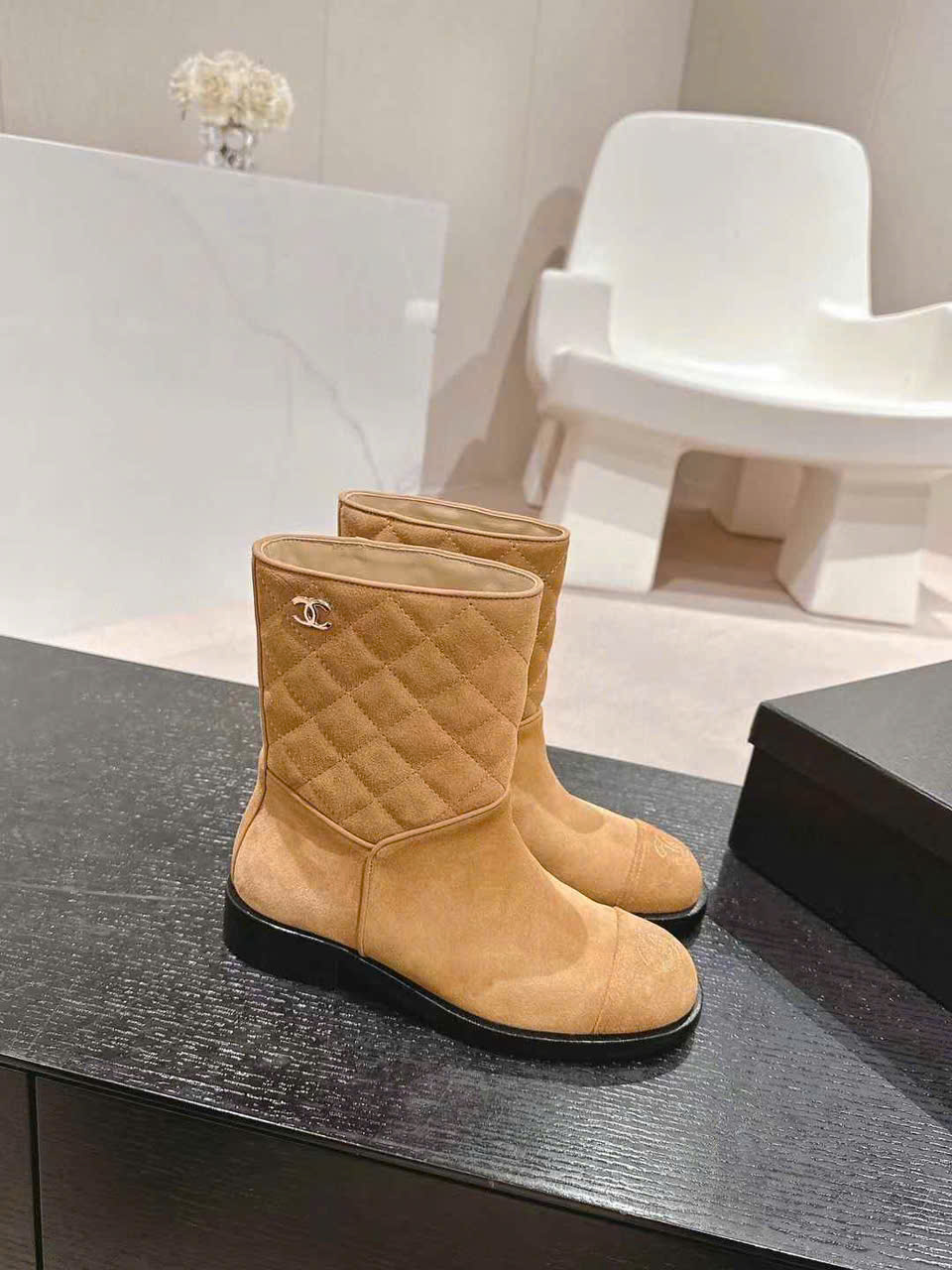 (1:1 replica) Chanel Leather Ankle Boots