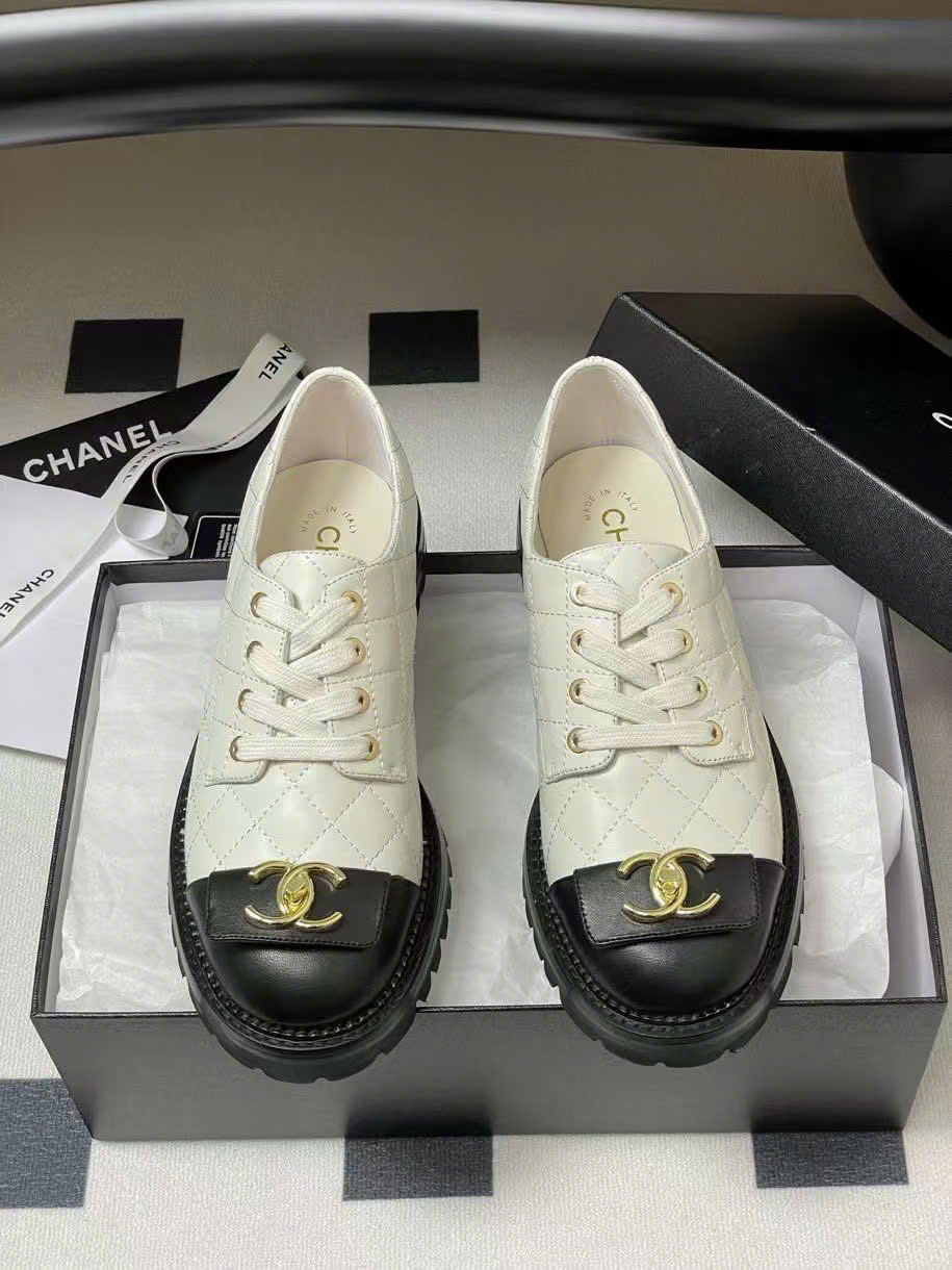 (1:1 replica) Chanel C Logo Oxfords Women s Shoes