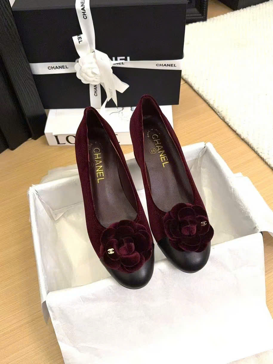 (1:1 replica) Chanel Vinatges Monogram Women s Shoes 5cm