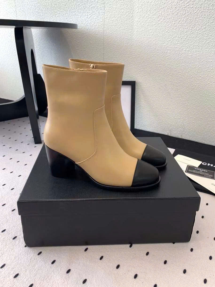 (1:1 replica) Chanel Leather Ankle Boots