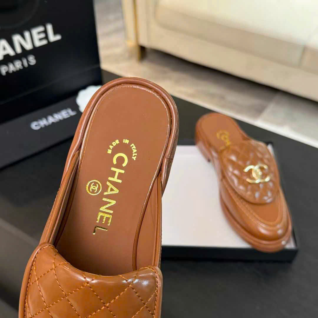 (1:1 replica) Chanel C Buckle Open Back Shoes