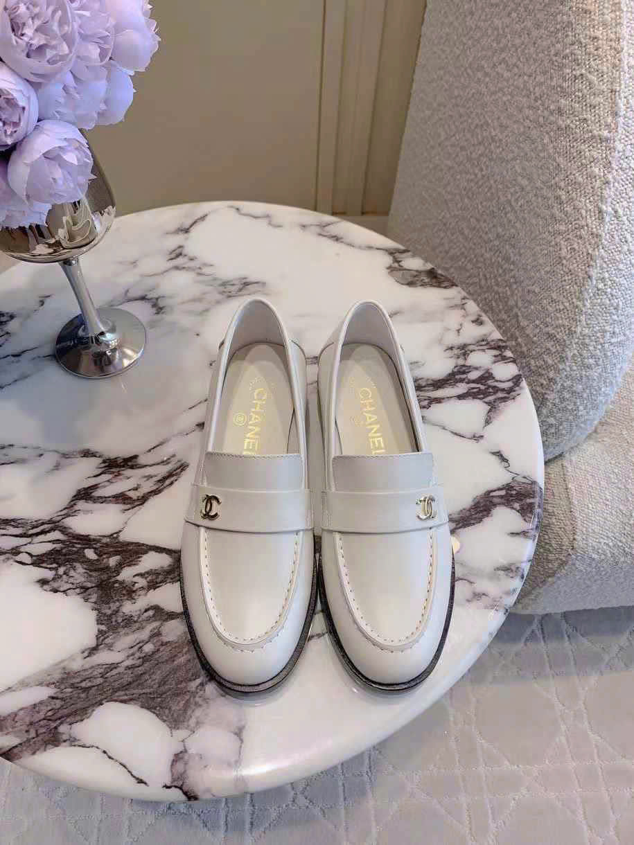 (1:1 replica) Chanel Leather Loafer Shoes