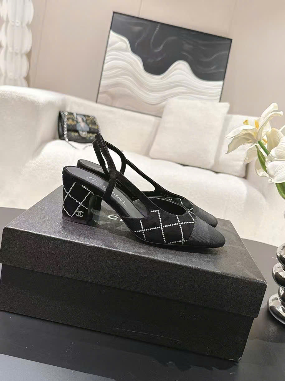 (1:1 replica) Chanel Vintages SLingback Women s Shoes 5.5cm/1.5cm