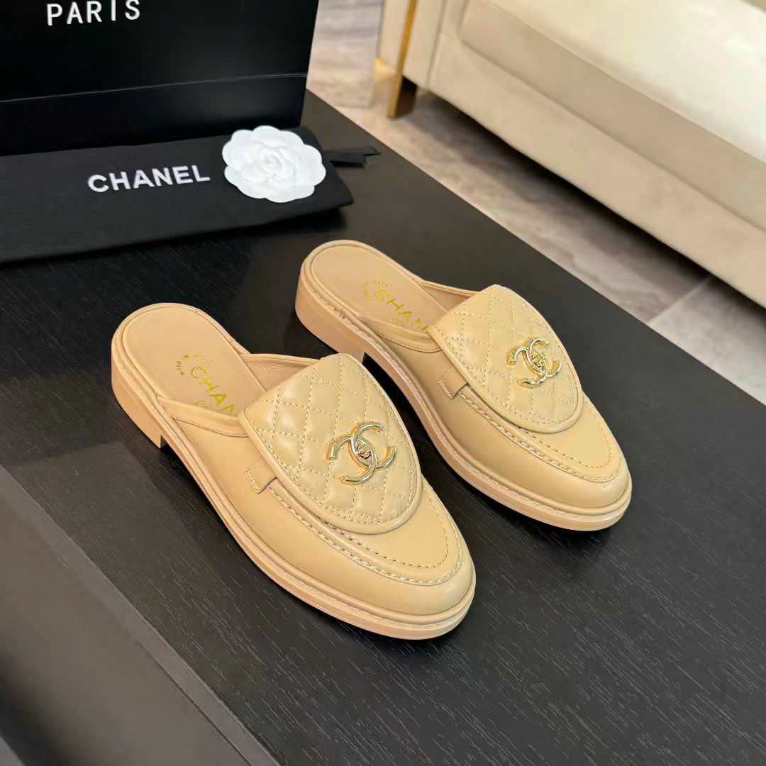 (1:1 replica) Chanel C Buckle Open Back Shoes
