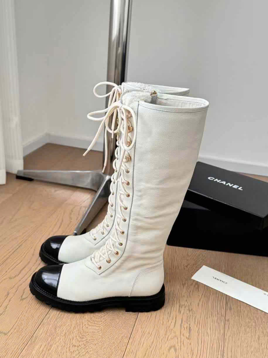 (1:1 replica) Chanel Leather Zipper Boots