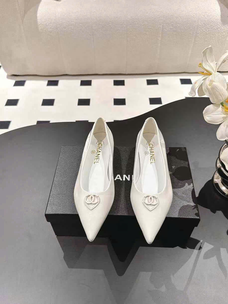 (1:1 replica) Chanel Leather Flat Shoes 2cm