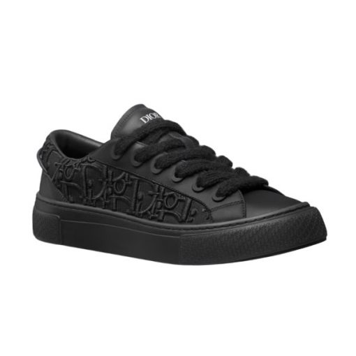 (1:1 replica) DIOR B33 SNEAKER BLACK SMOOTH CALFSKIN AND DIOR OBLIQUE RAISED EMBROIDERY DO132