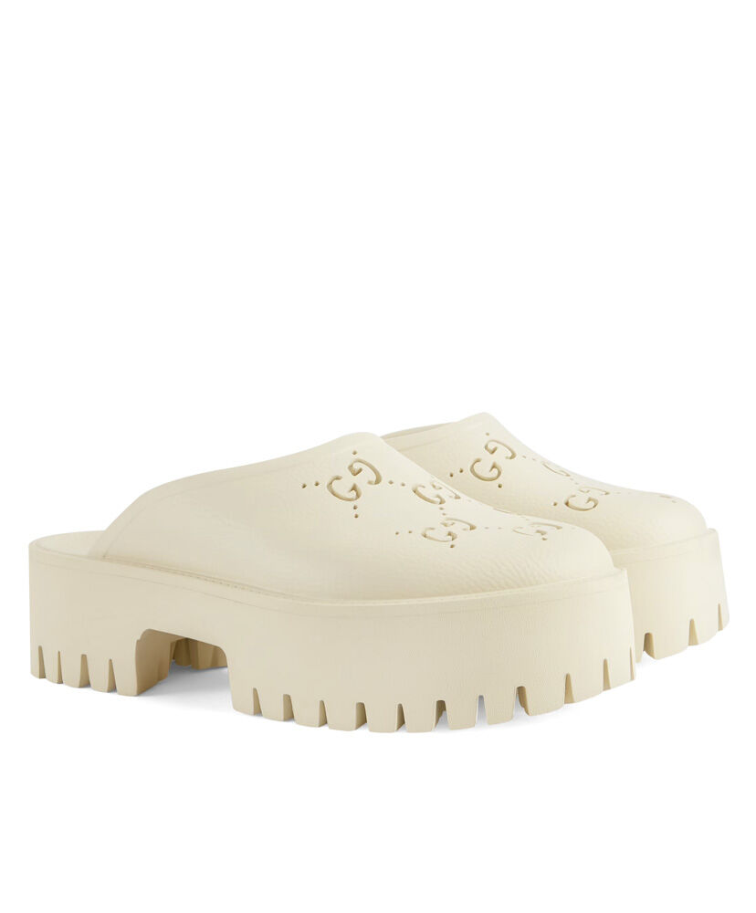 (1:1 replica) Gucci Women s Platform Perforated G Sandal