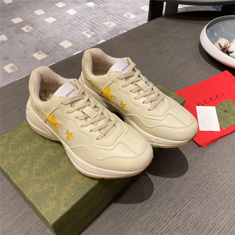 (1:1 replica) Gucci Women’S Rhyton Leather Sneakers