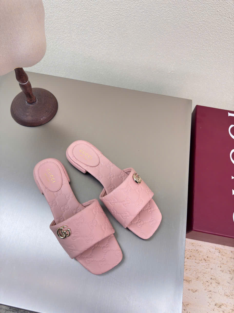 (1:1 replica) Gucci GG Marmont Slide Sandals