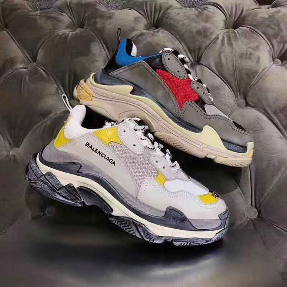 (1:1 replica) Balenciaga triple S split-colourway trainers