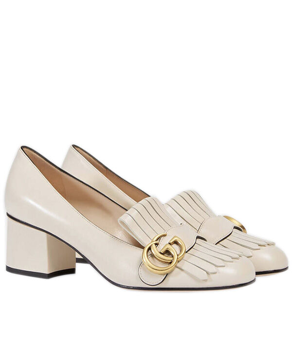 (1:1 replica) Gucci Leather mid-heel pump 408208