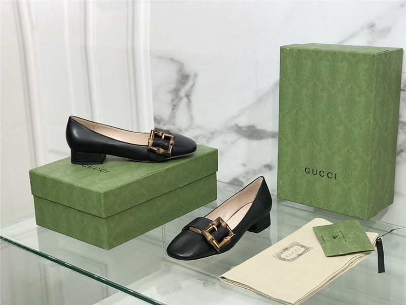(1:1 replica) Gucci Bamboo Buckle Shoes
