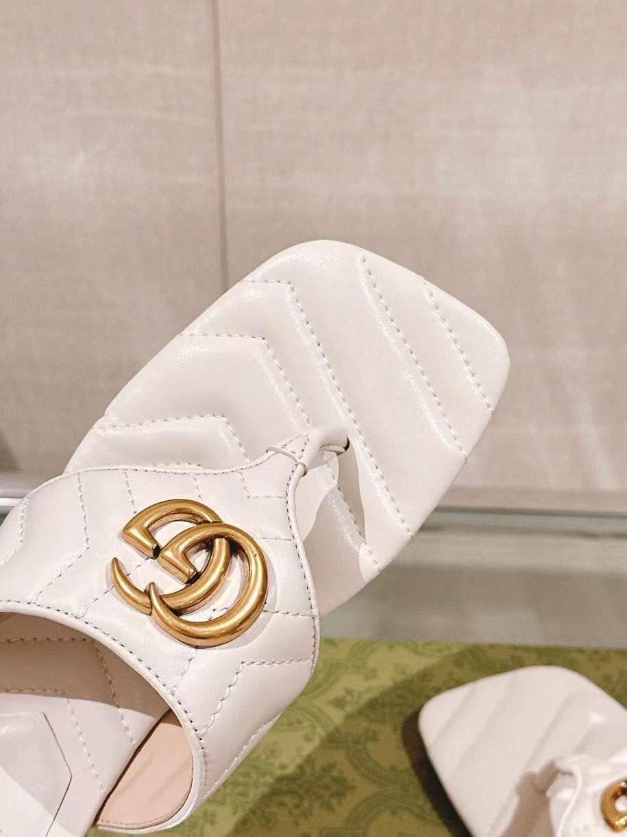 (1:1 replica) Gucci GG Marmont Women s Sandal Slides