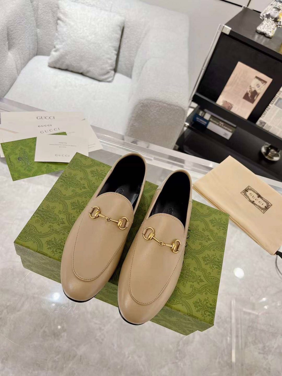 (1:1 replica) Gucci Women s Loafer Leaher