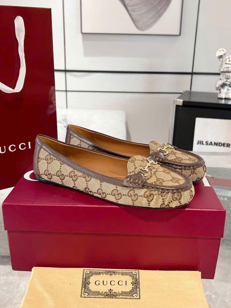 (1:1 replica) Gucci Horsebit Monogram Platform Loafers Shoes