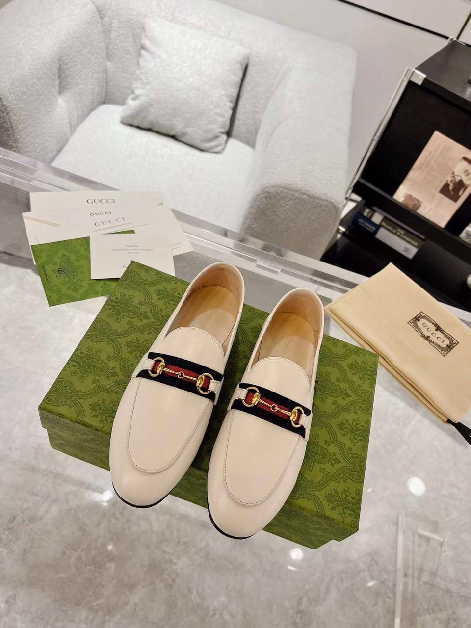(1:1 replica) Gucci Women s Loafer Leaher