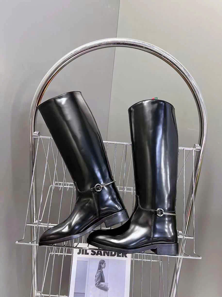 (1:1 replica) Gucci Leather Knee Hight Boots
