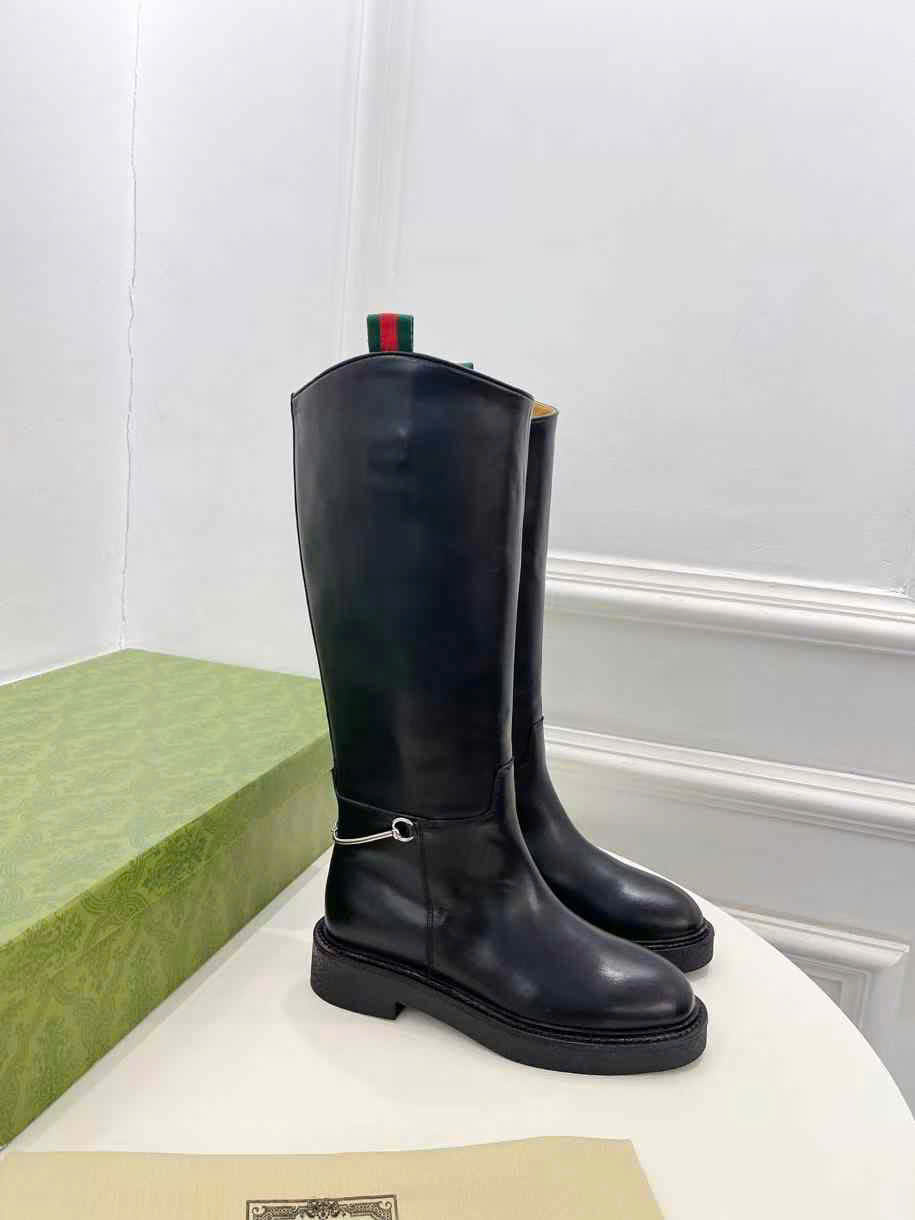 (1:1 replica) Gucci Horsebit Leather Long Boots
