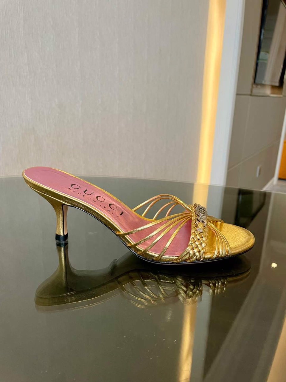 (1:1 replica) Gucci GG Logo Women s Sandal 6.5cm