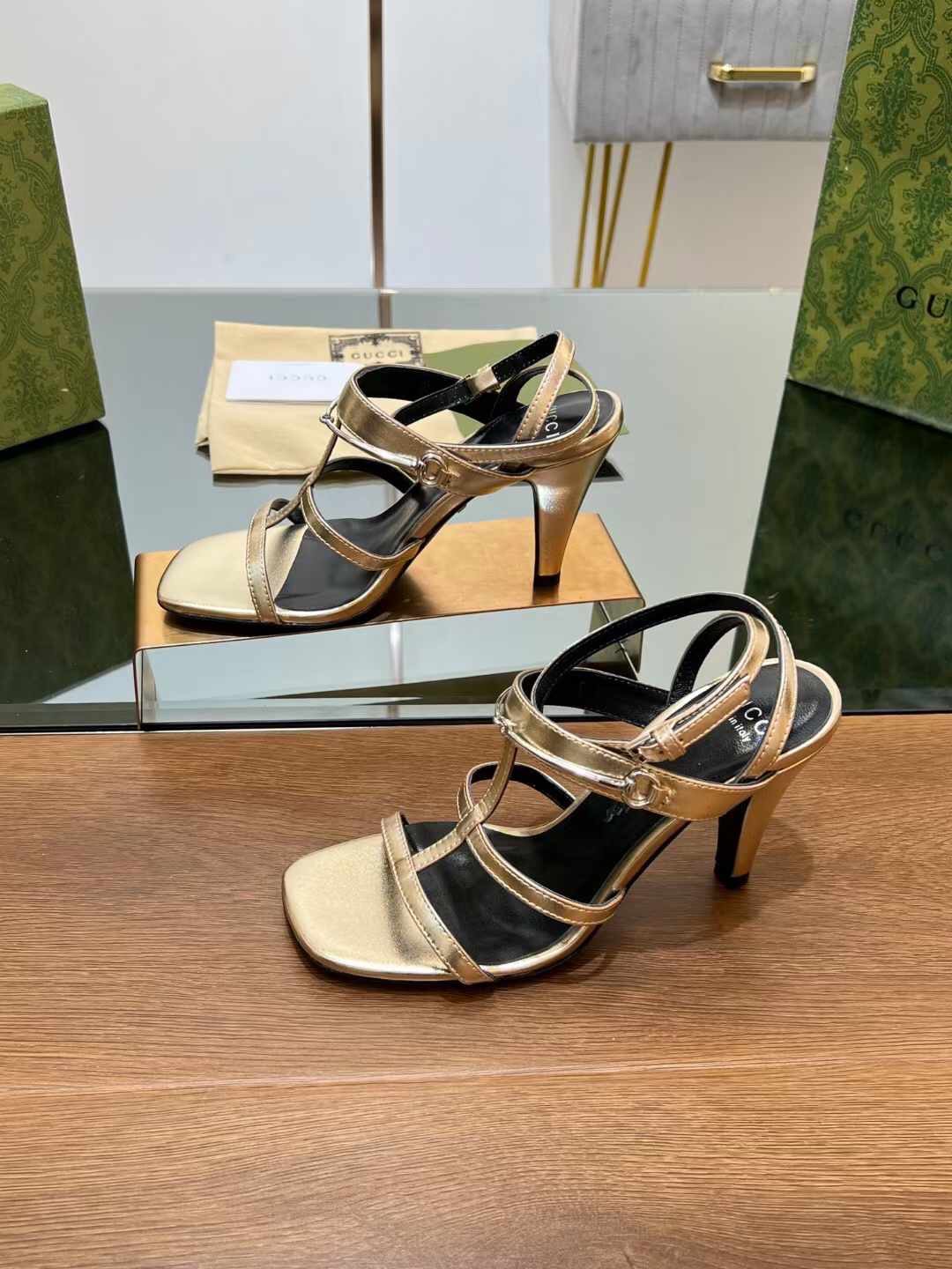 (1:1 replica) Gucci Horsebit Women s Sandal 9.5cm