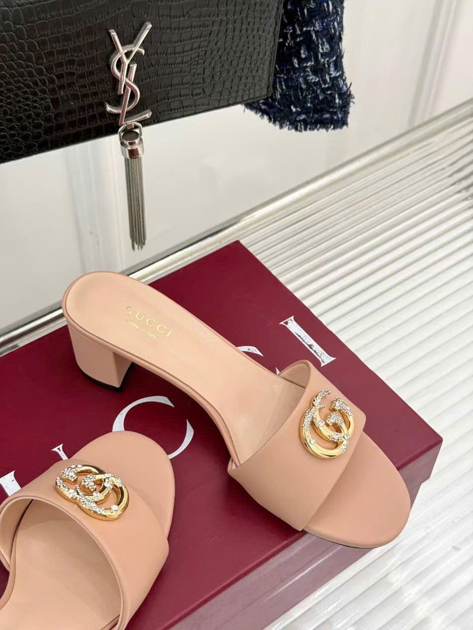 (1:1 replica) Gucci GG Women s Clogged Sandal 5cm