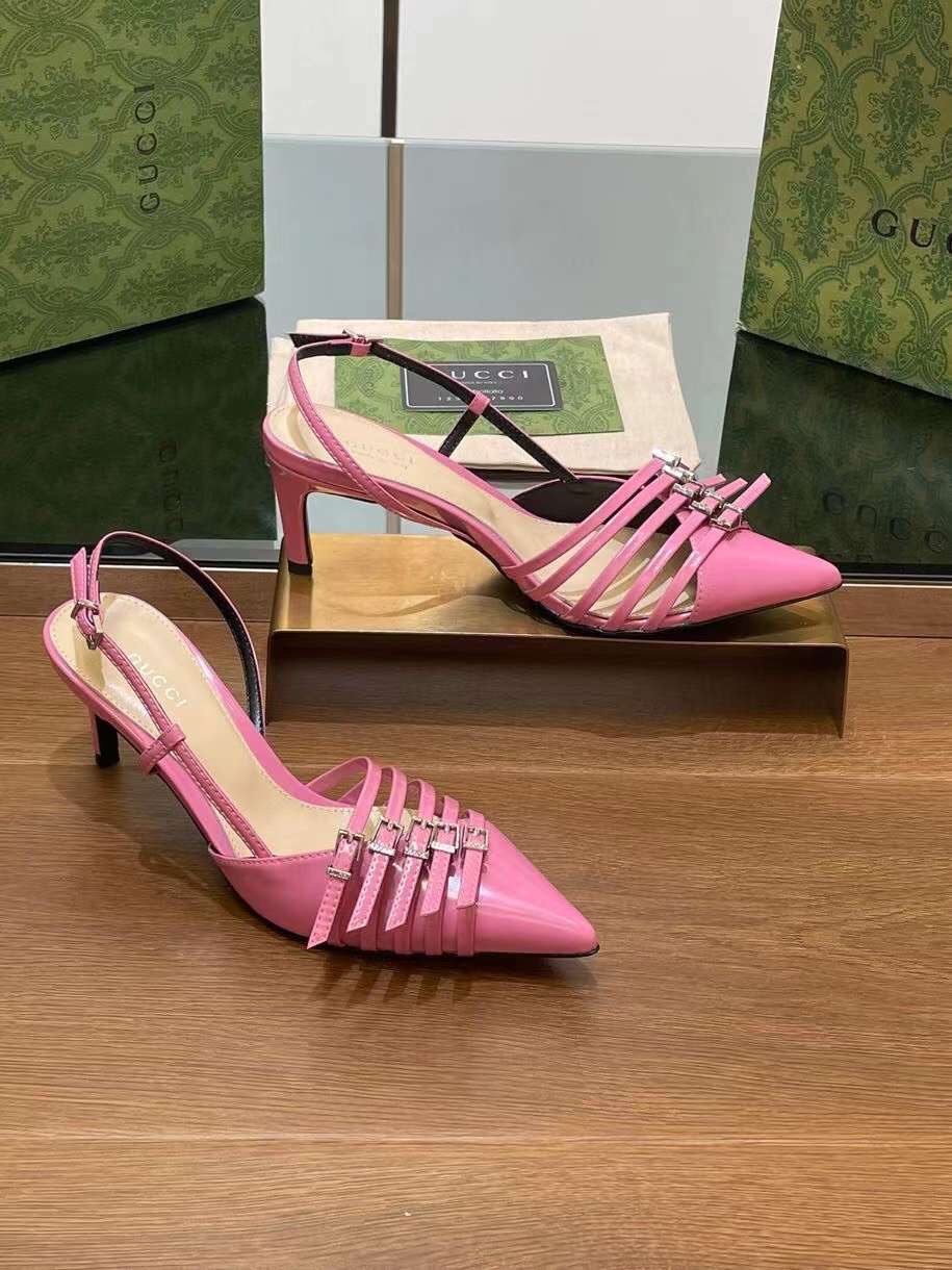 (1:1 replica) Gucci Leather Slingback Women s Shoes 6.5cm News