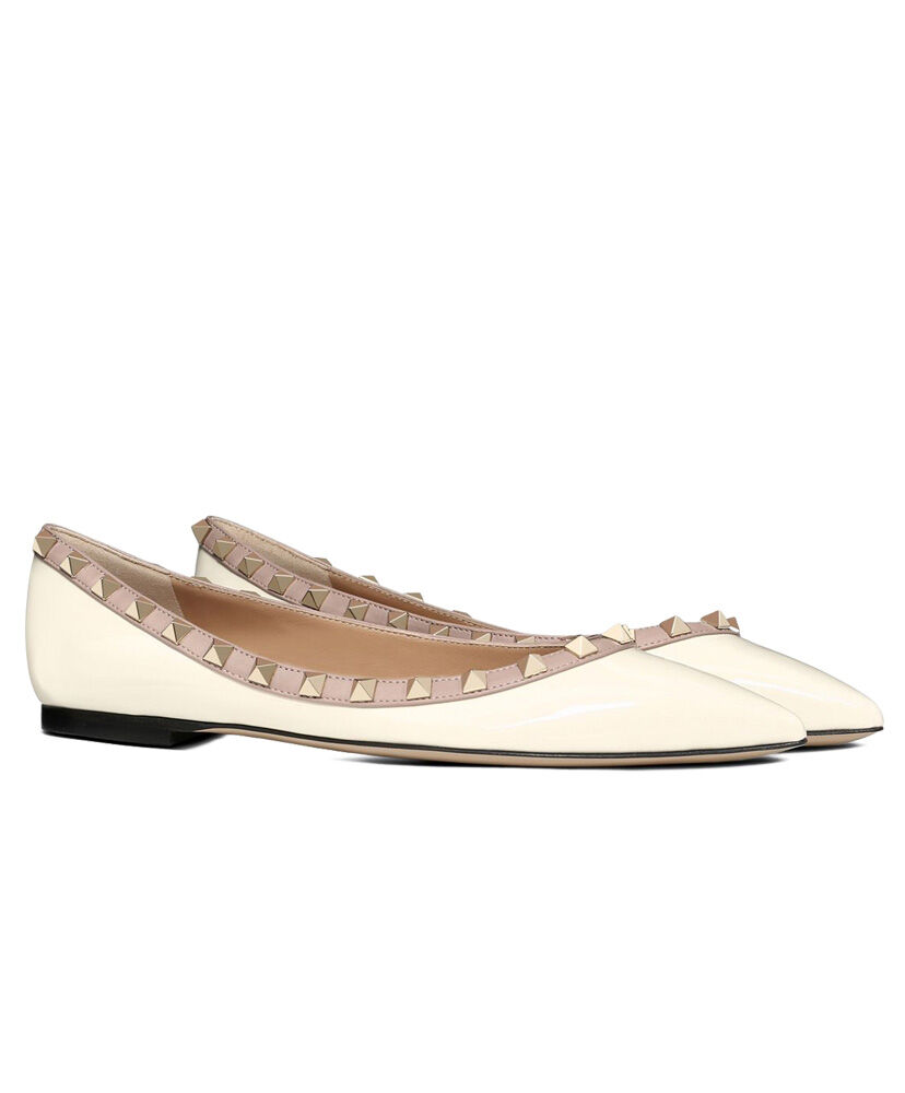 (1:1 replica) Valentino Garavani Patent Rockstud Ballet Flat