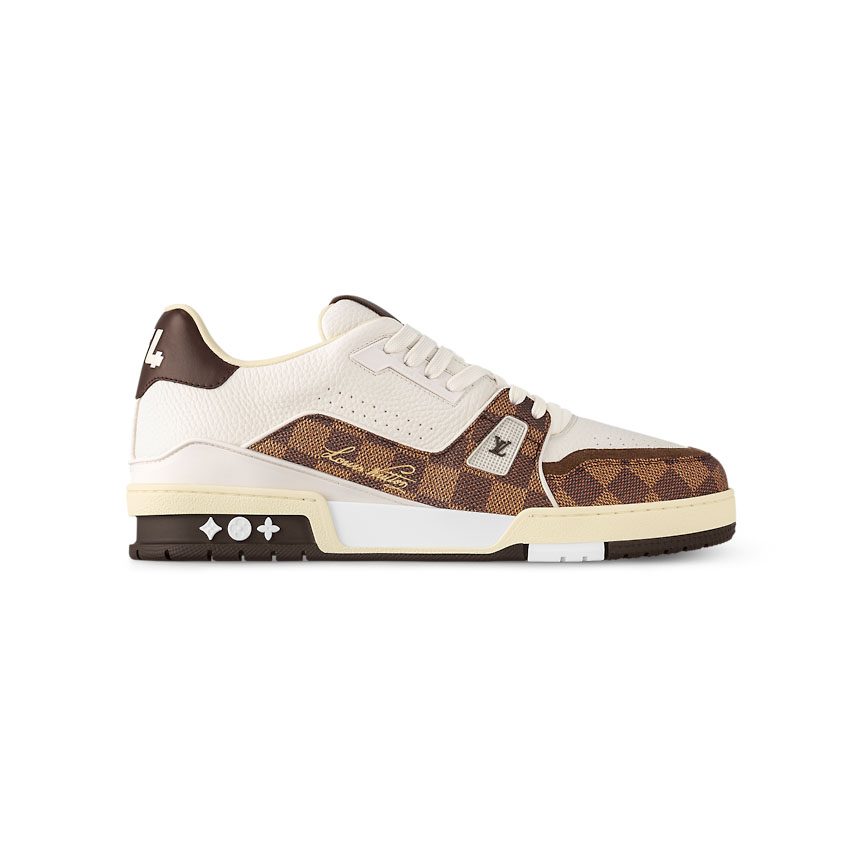 (1:1 replica) Louis Vuitton Trainer Damier White Brown Sneaker LVS206