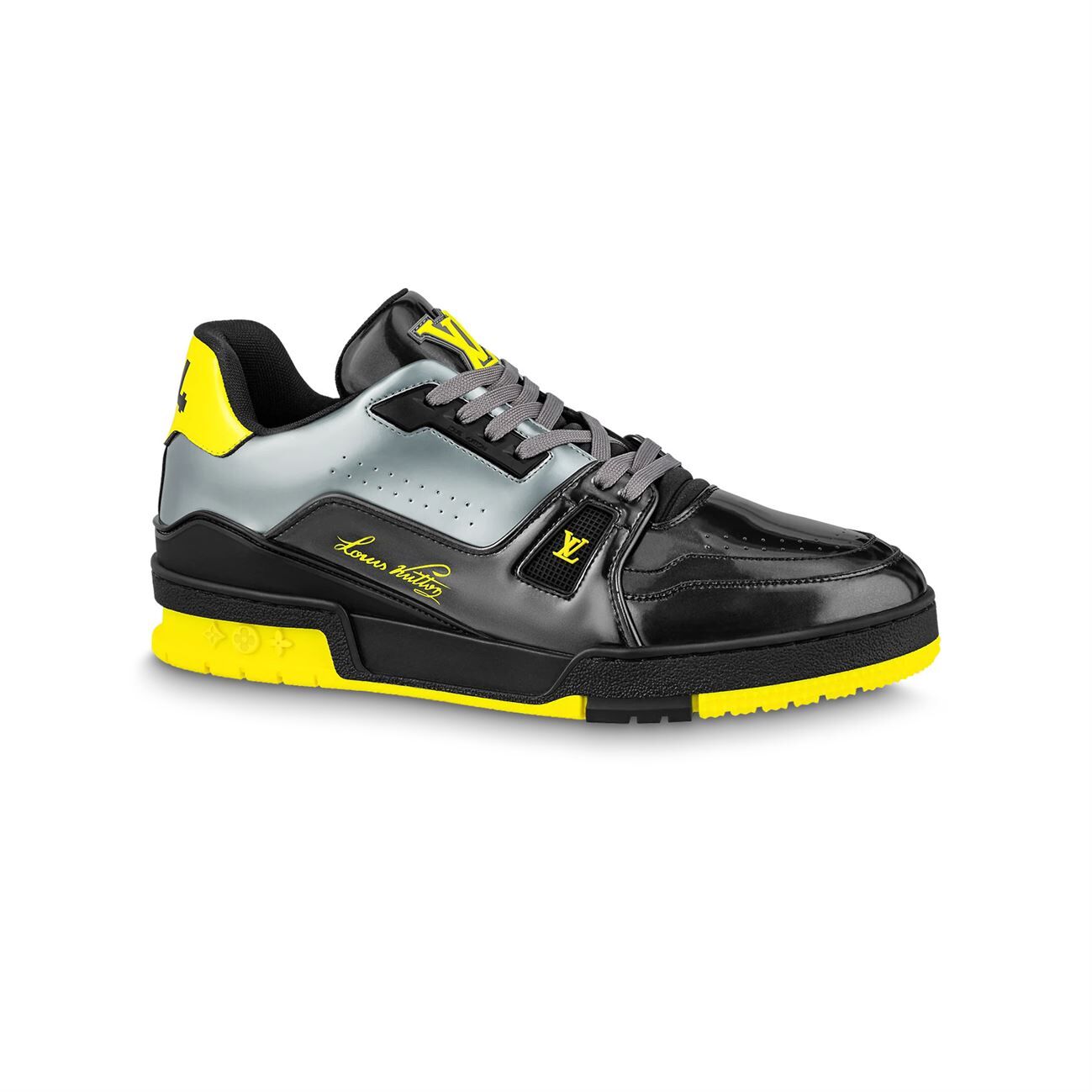 (1:1 replica) LOUIS VUITTON TRAINER SNEAKERS IN BLACK PATENT CANVAS LVS004