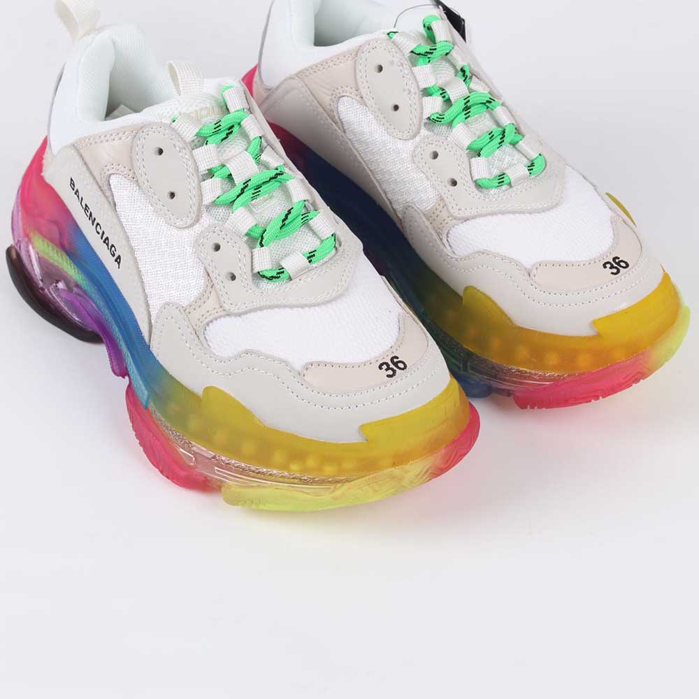 (1:1 replica) Balenciaga Triple S Clear Sole Trainers Rainbow Sneakers