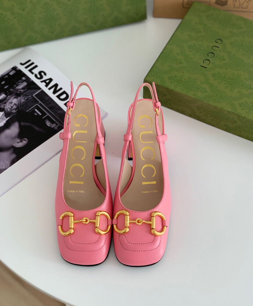 (1:1 replica) Gucci Women s Ladies Horsebit Back Lace-up Mid-heel Pumps 643892