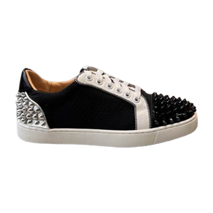 (1:1 replica) Christian Louboutin Low Top Black White Silver Sneaker CLS048