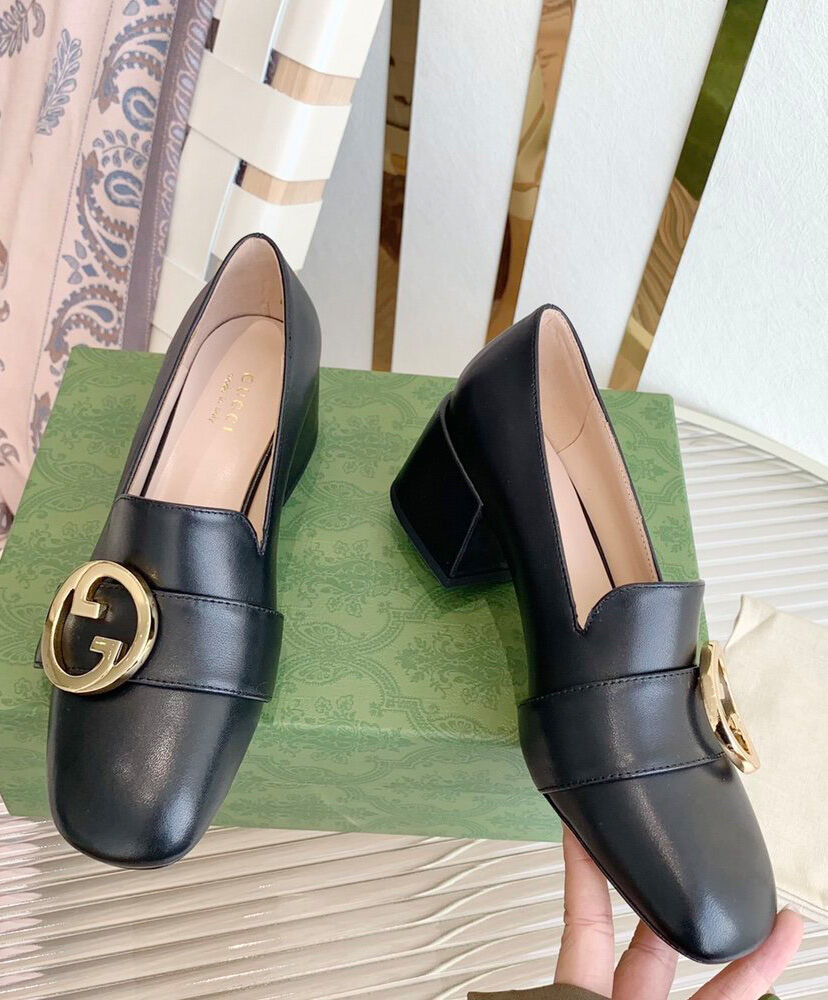(1:1 replica) Gucci Blonde Women s Mid-heel Pump