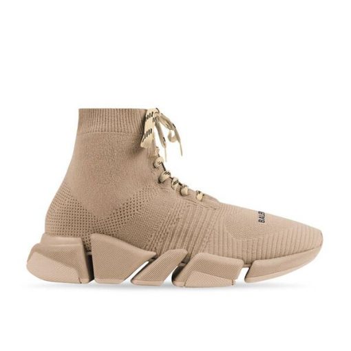 (1:1 replica) BALENCIAGA MEN S SPEED 2.0 LACE-UP RECYCLED KNIT SNEAKER IN BEIGE BLA032
