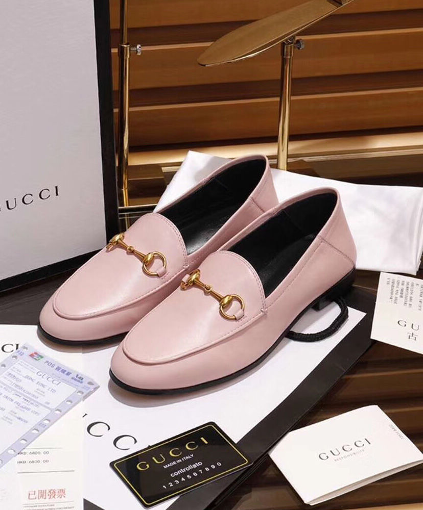 (1:1 replica) Gucci Women s Leather Horsebit loafer 414998 Pink