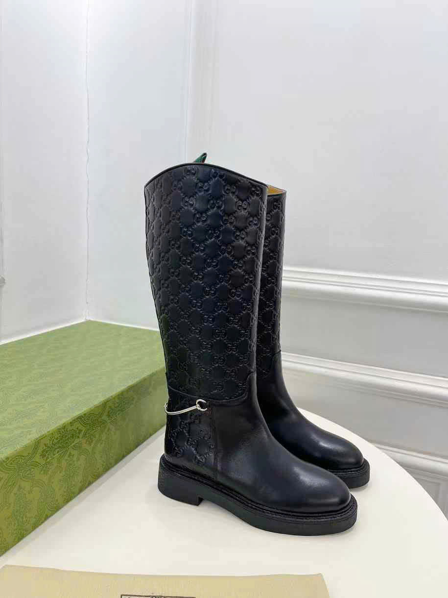 (1:1 replica) Gucci Horsebit Leather Long Boots