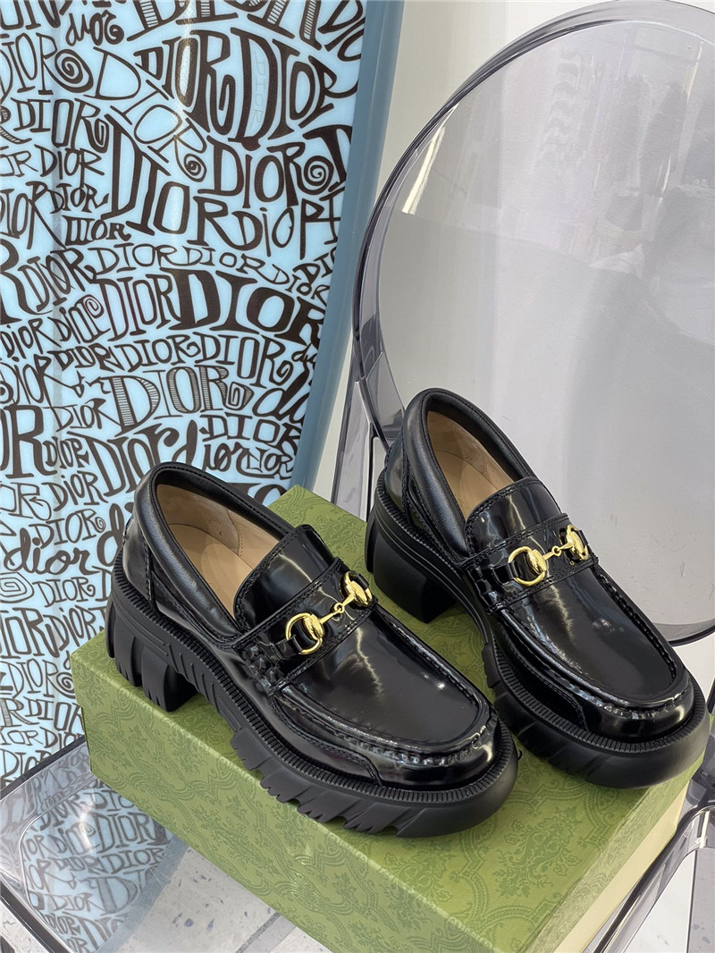 (1:1 replica) Gucci Platform Chunky Heel Loafers