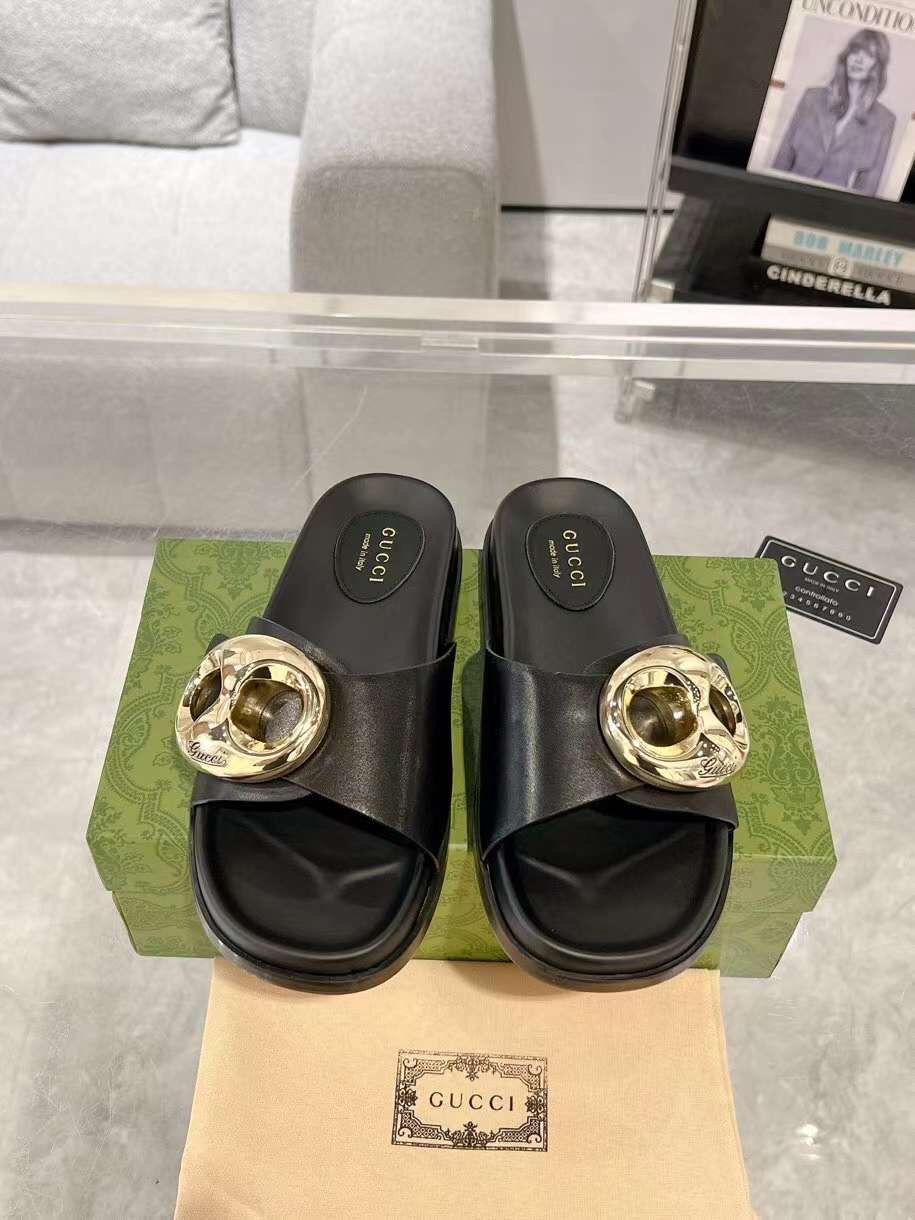(1:1 replica) Gucci Marina Chain Slide Sandals