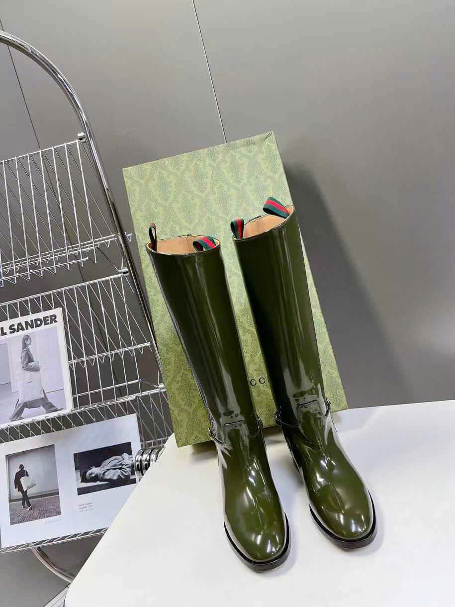 (1:1 replica) Gucci Leather Knee Hight Boots