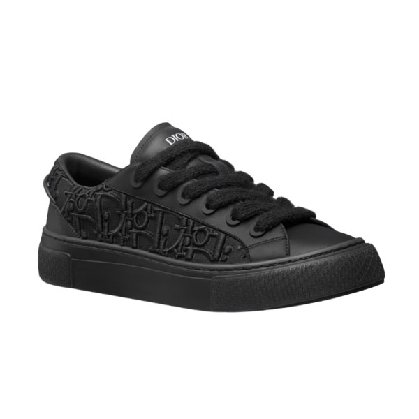 (1:1 replica) DIOR B33 SNEAKER BLACK SMOOTH CALFSKIN AND DIOR OBLIQUE RAISED EMBROIDERY DO132
