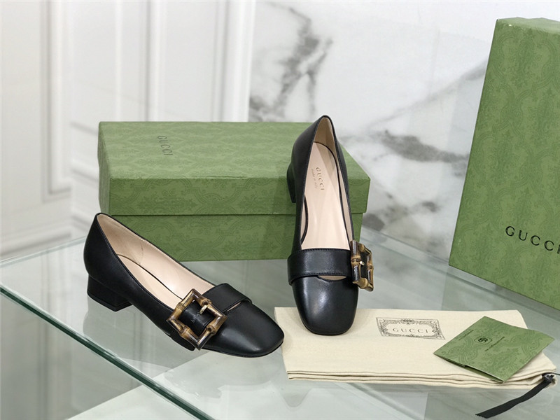 (1:1 replica) Gucci Bamboo Buckle Shoes