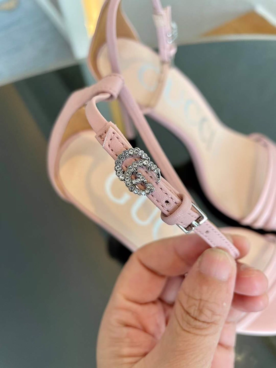 (1:1 replica) Gucci GG Logo Women s Sandal 10cm